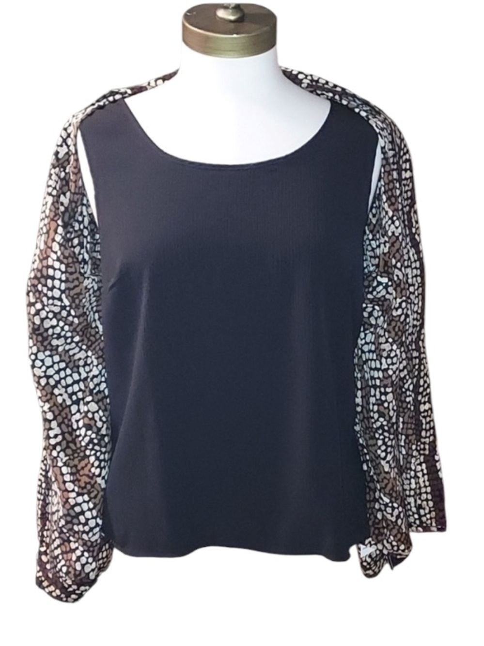 ELEMENTZ blouse 2 fer twinset the look of two pieces in one new size L - Picture 2 of 13